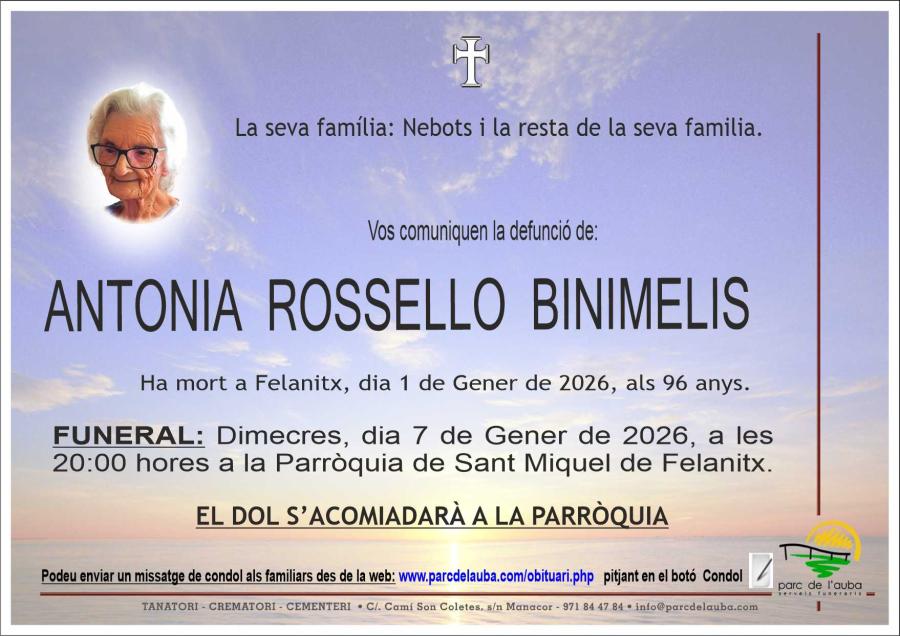 ANTONIA  ROSSELLO BINIMELIS