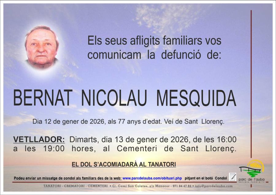 BERNAT NICOLAU MESQUIDA