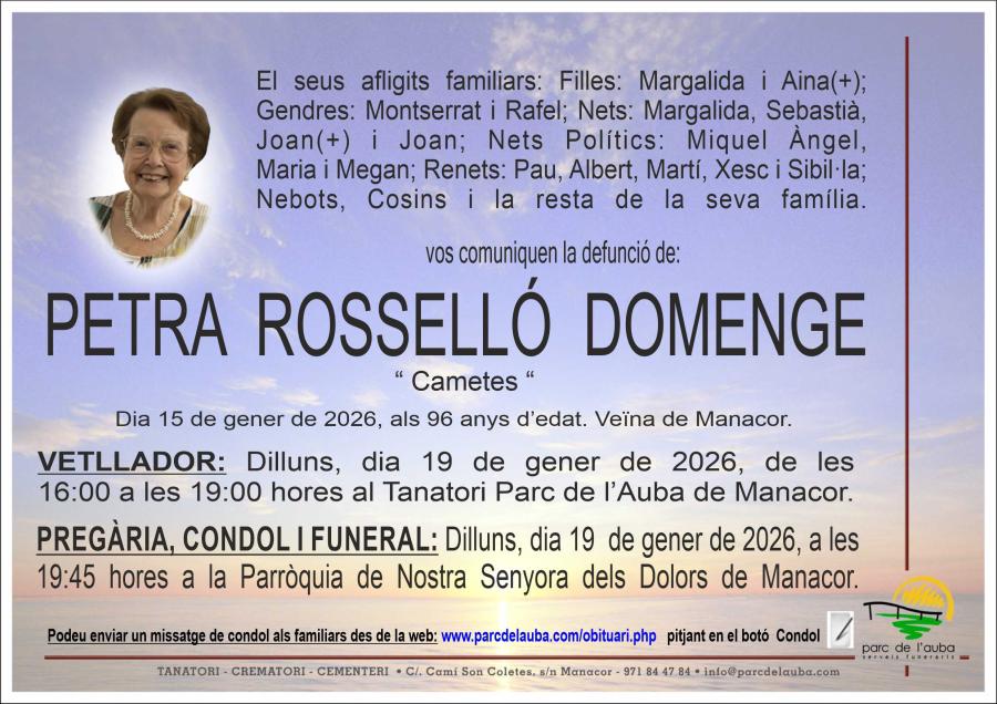 PETRA  ROSSELLÓ DOMENGE