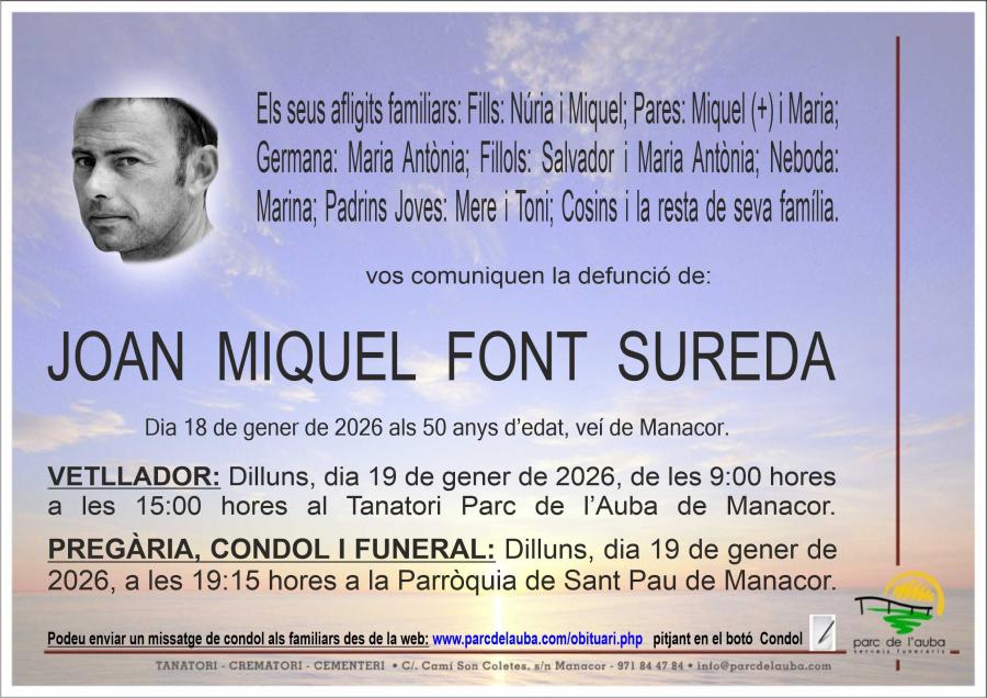 JOAN MIQUEL FONT SUREDA