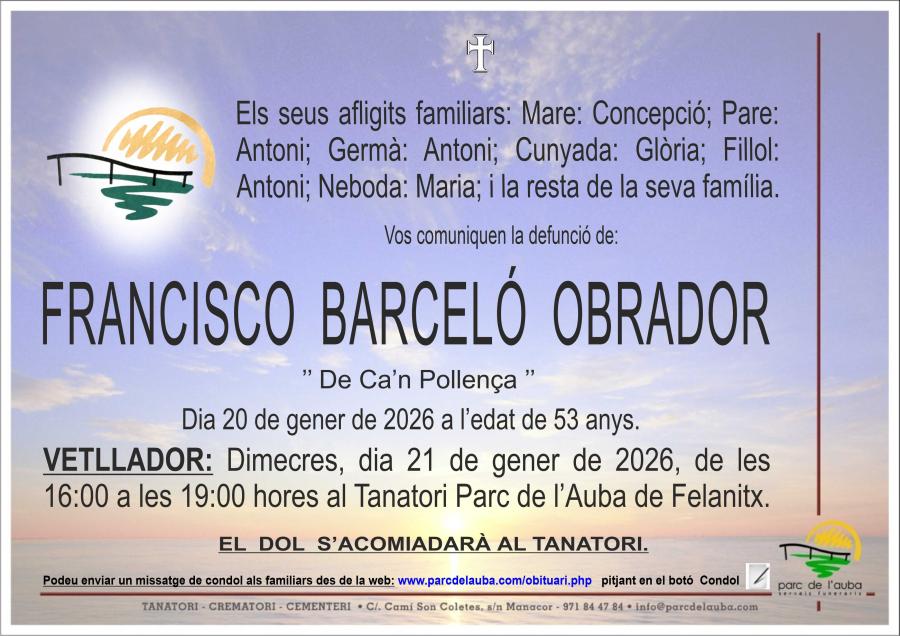 FRANCISCO  BARCELÓ OBRADOR