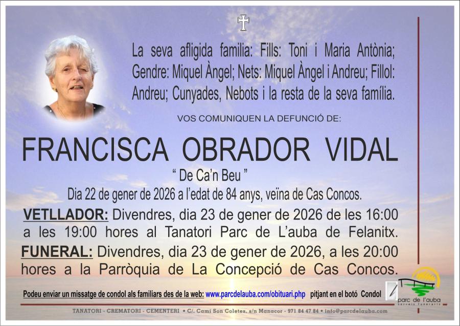 FRANCISCA OBRADOR VIDAL