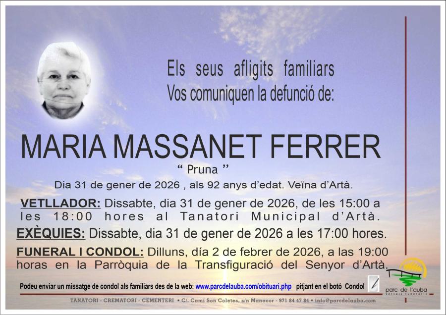 MARIA MASSANET FERRER