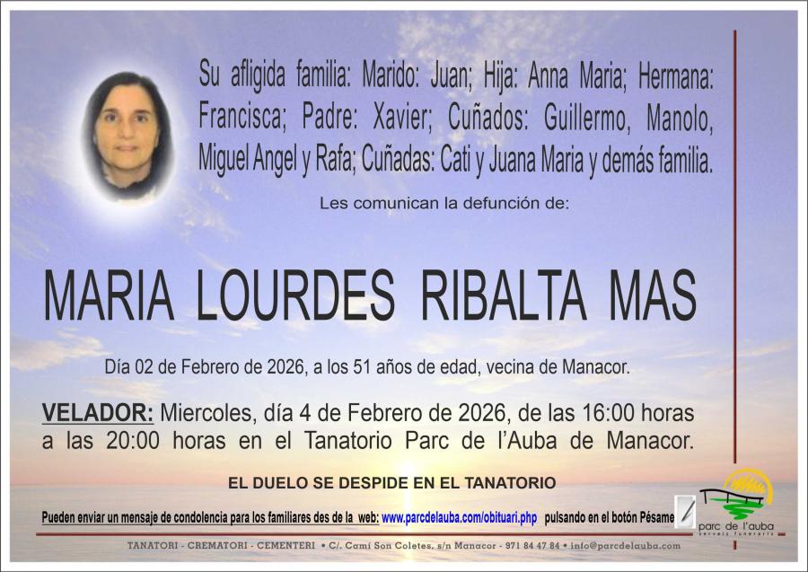 MARIA  LOURDES RIBALTA MAS