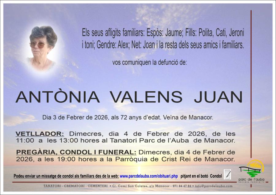ANTÃ'NIA  VALENS JUAN