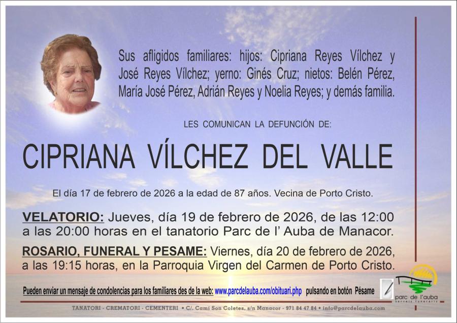 CIPRIANA VÍLCHEZ DEL VALLE