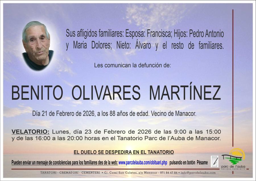 BENITO OLIVARES MARTÍNEZ