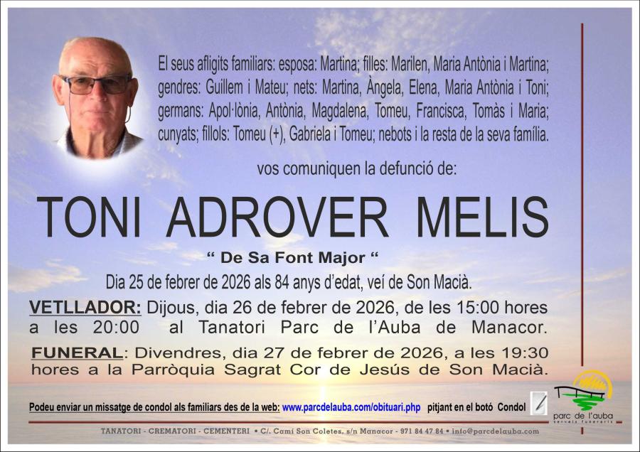 TONI ADROVER MELIS