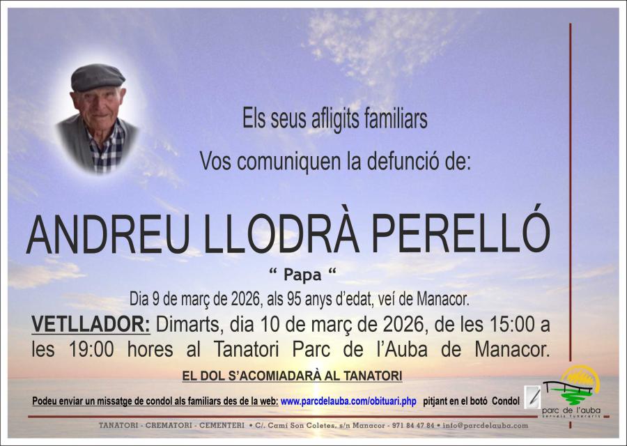 ANDREU  LLODRÀ PERELLÓ