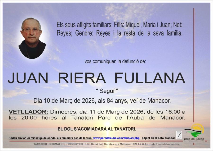 JUAN RIERA FULLANA