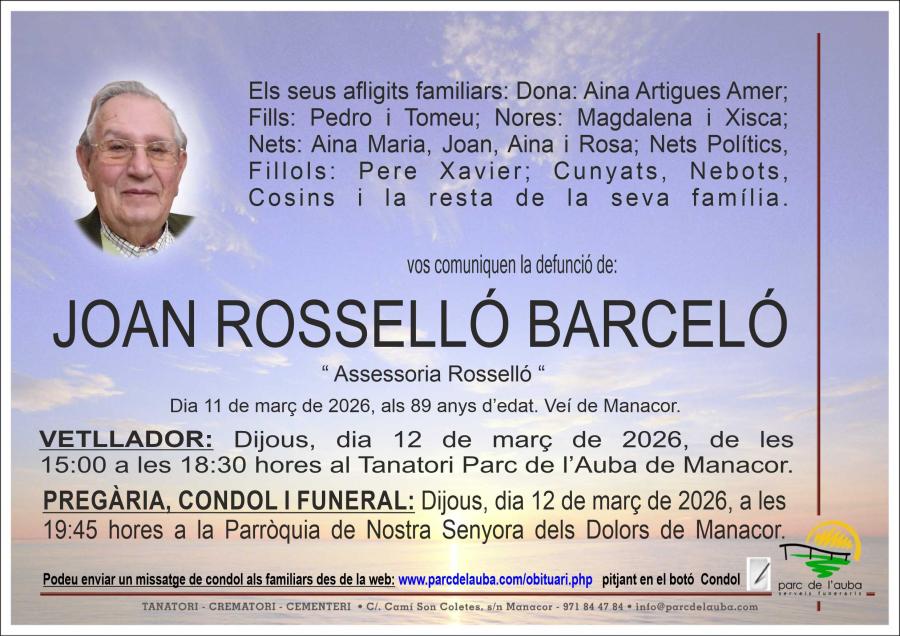 JOAN ROSSELLÓ BARCELÓ