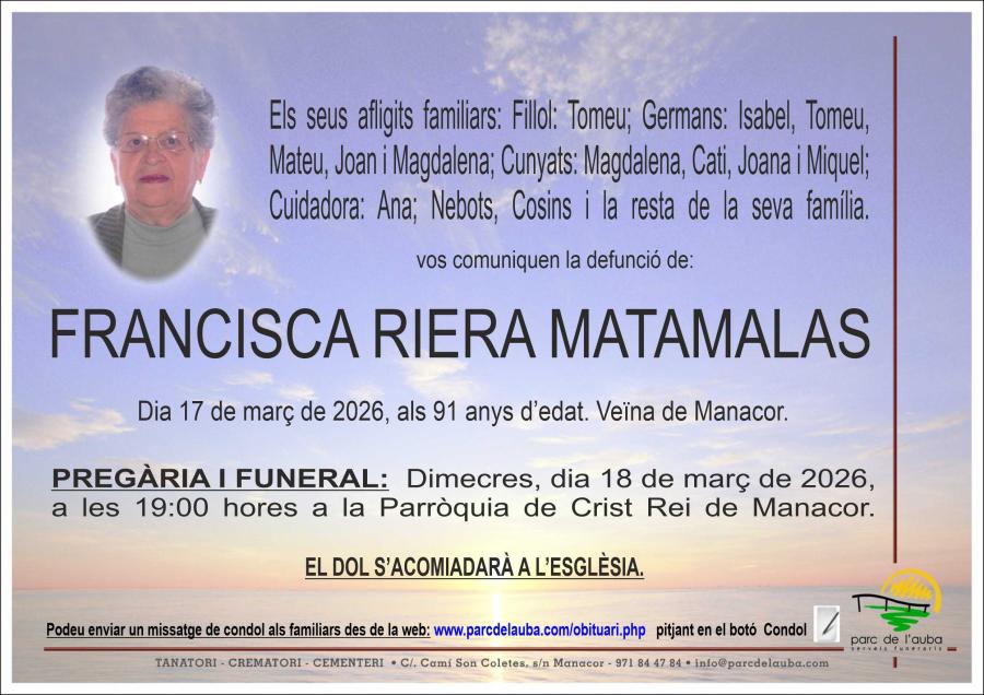 FRANCISCA RIERA MATAMALAS