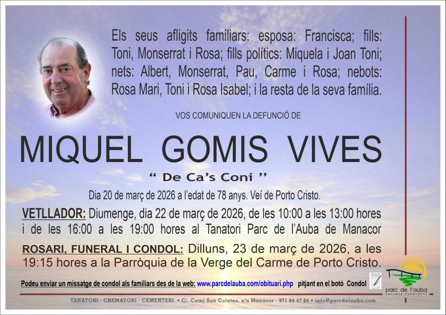 MIQUEL GOMIS VIVES