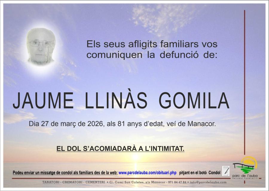 JAUME LLINÀS GOMILA