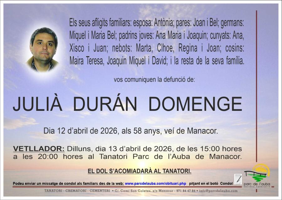 JULIÀ DURÁN DOMENGE