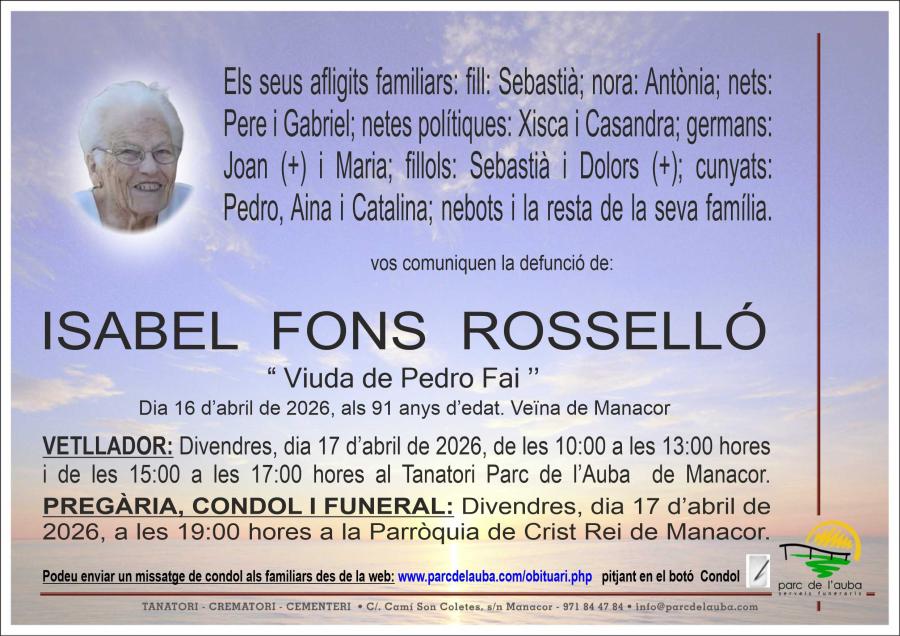 ISABEL FONS ROSSELLÓ