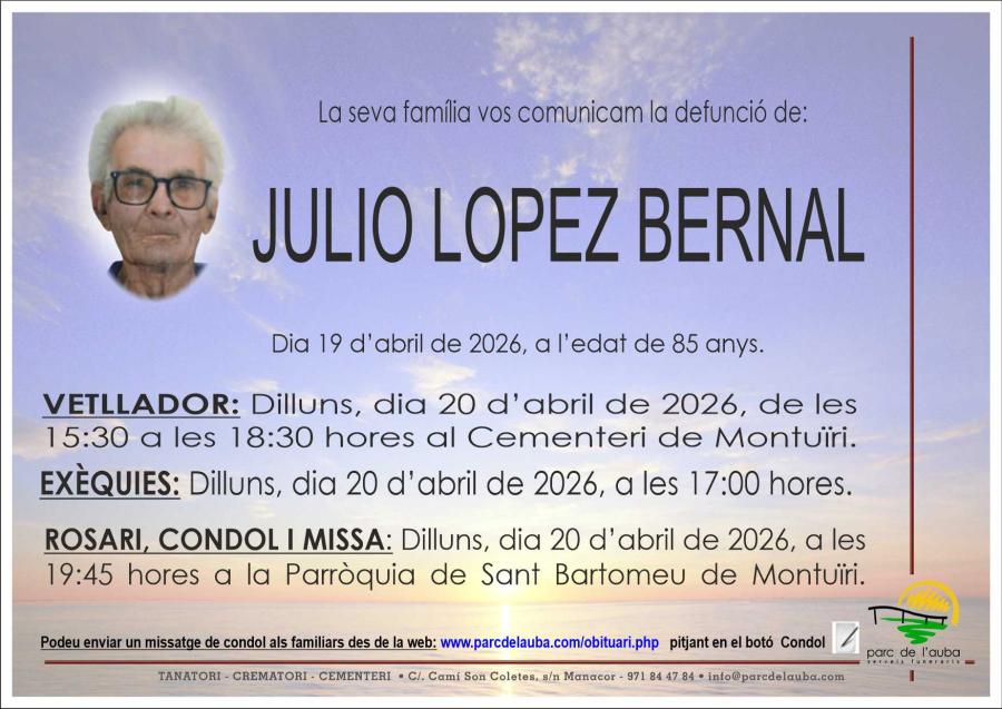 JULIO LOPEZ BERNAL