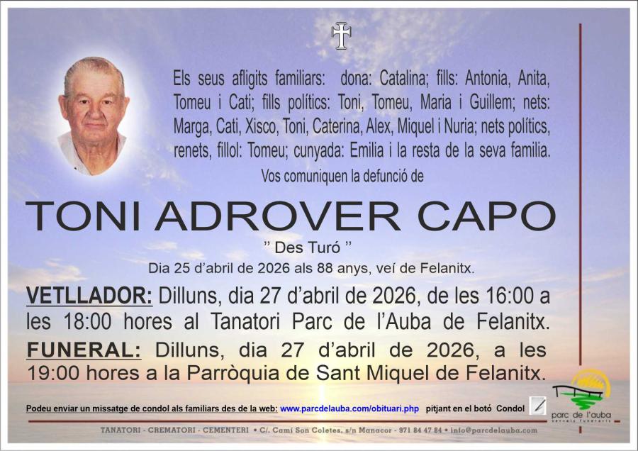 TONI ADROVER CAPO