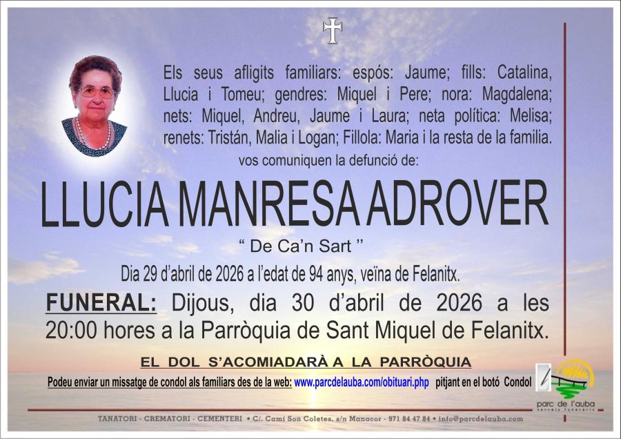 LLUCIA  MANRESA ADROVER