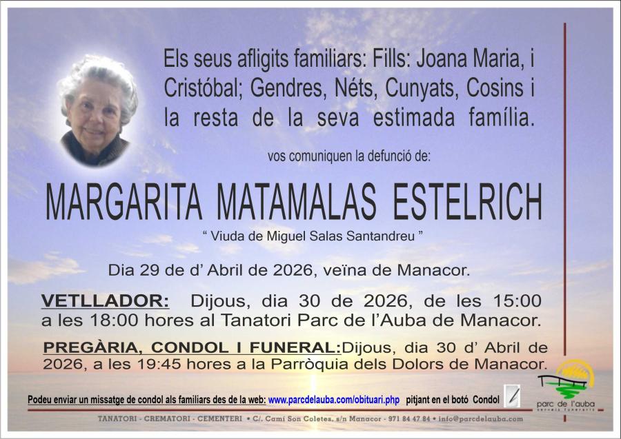 MARGARITA MATAMALAS ESTELRICH