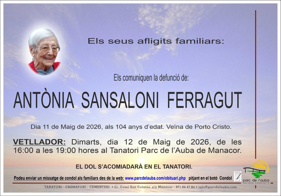 ANTÃ'NIA SANSALONI FERRAGUT