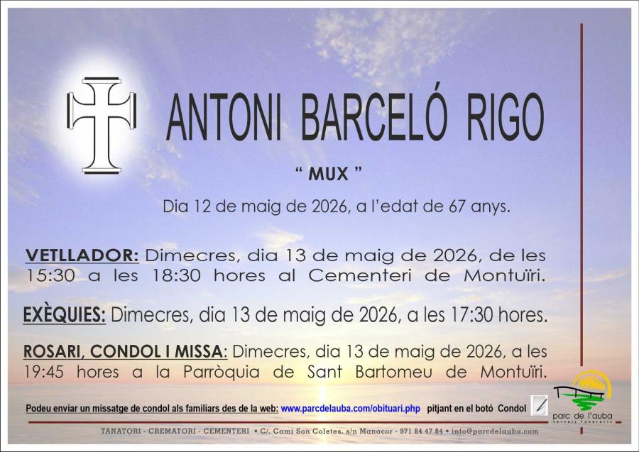 ANTONI BARCELÓ RIGO