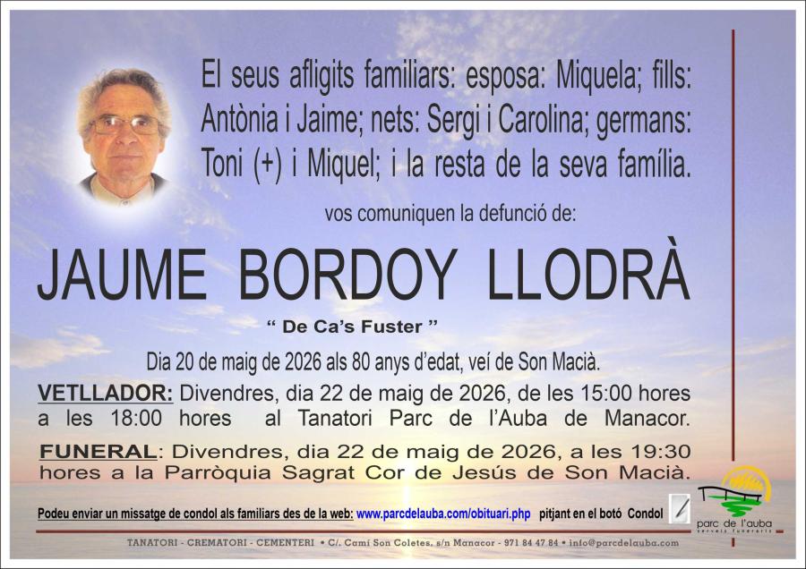 JAUME BORDOY LLODRÀ