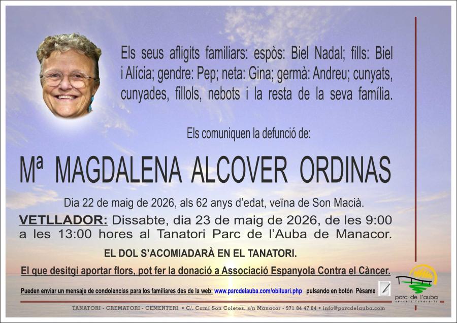 Mª MAGDALENA ALCOVER ORDINAS