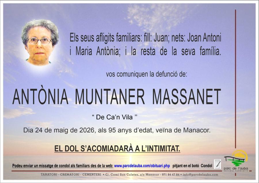 ANTÃ'NIA MUNTANER MASSANET
