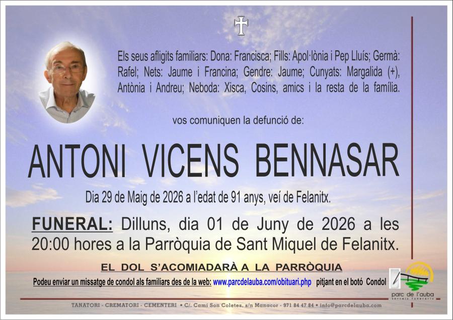 ANTONI VICENS BENNASAR