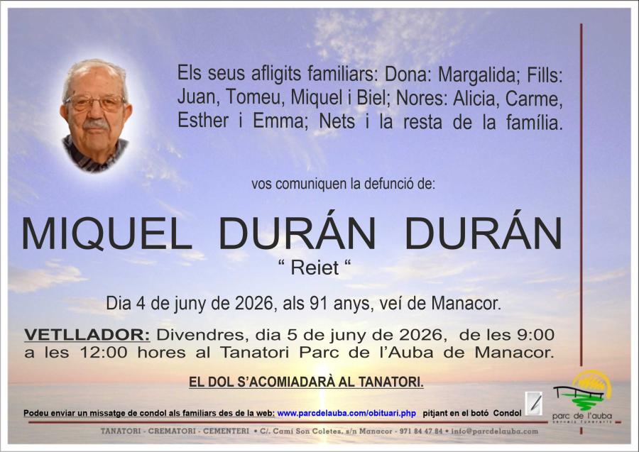 MIQUEL DURÁN DURÁN
