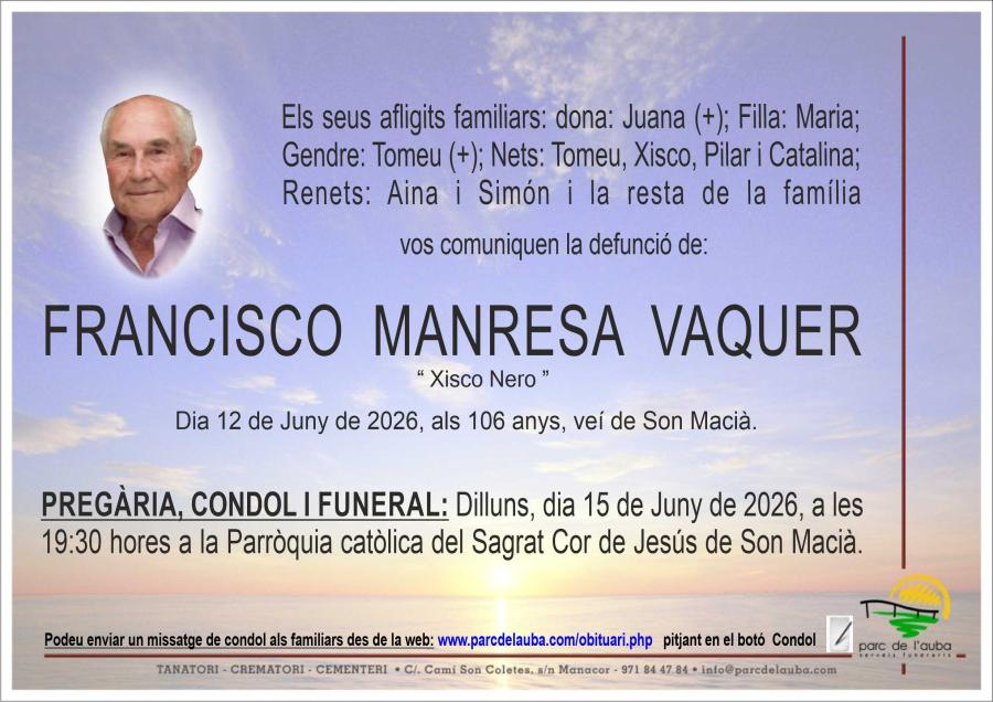 FRANCISCO  MANRESA VAQUER