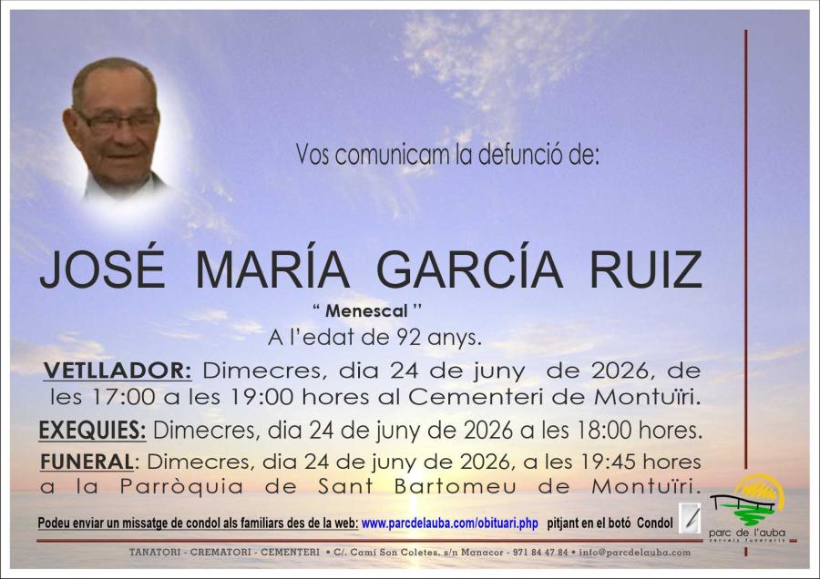 JOSÉ MARÍA  GARCÍA RUIZ